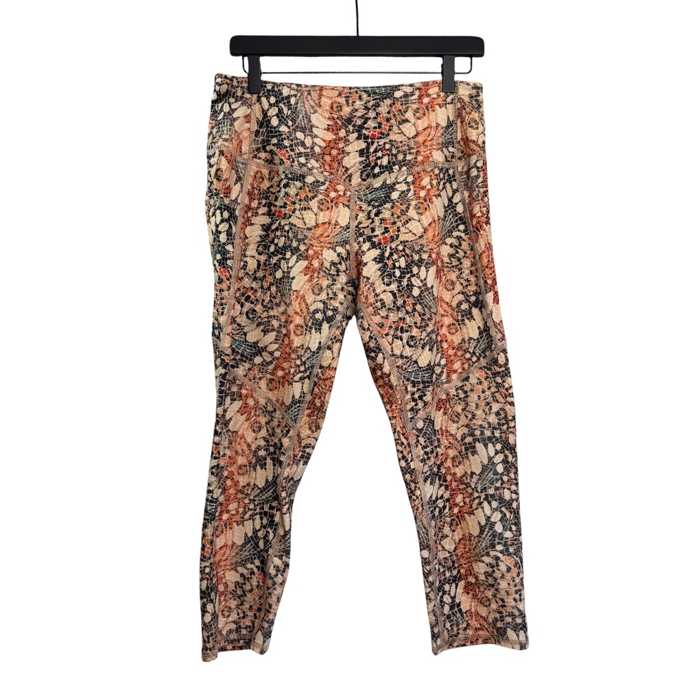 Evolution and Creation Womens Large Leggings Snakeskin Lace Print Multicolor